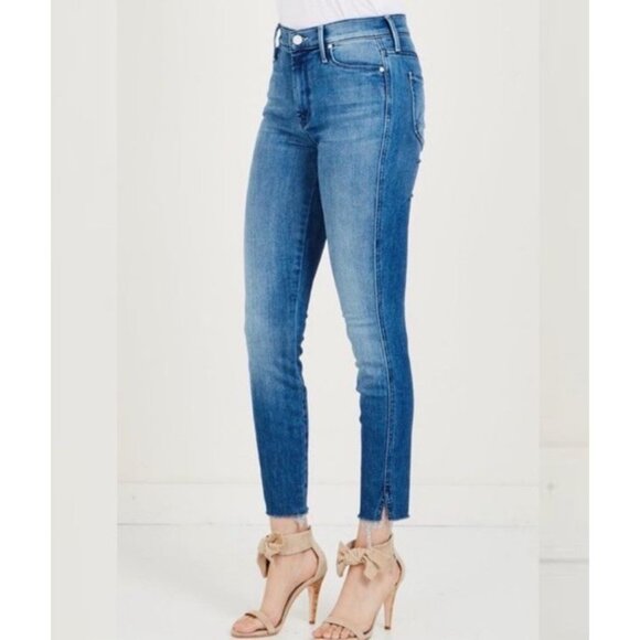 MOTHER Vamp Fray Jeans In Crack The Whip Wash Women’s Size 26 Preppy Classic - Picture 11 of 16